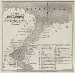Chart of the Positions of the Ships of the Turkish Fleet in the Bosphorus by John Dower
